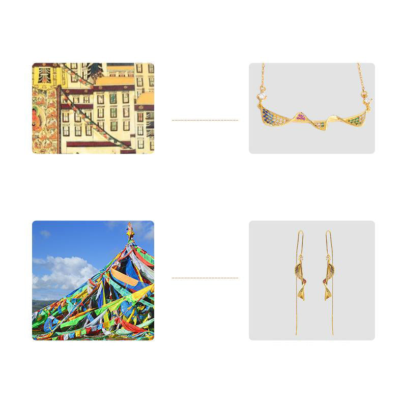 Tibetan Buddhist 925 Silver Fanghua Ruyi Pendant Necklace for Spiritual Guidance