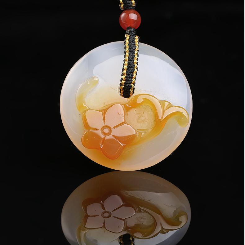 Tibetan Handmade Agate Peace Lock Pendant Necklace with Copper and Glass Beads – Symbolizing Protection