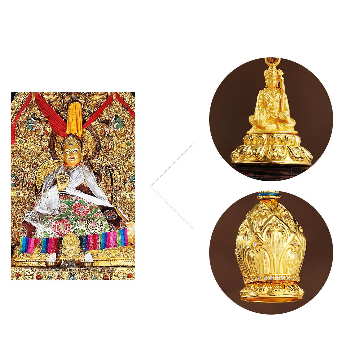 Handcrafted Tibetan Buddhist lotus necklace inspired by spiritual jewelry art.