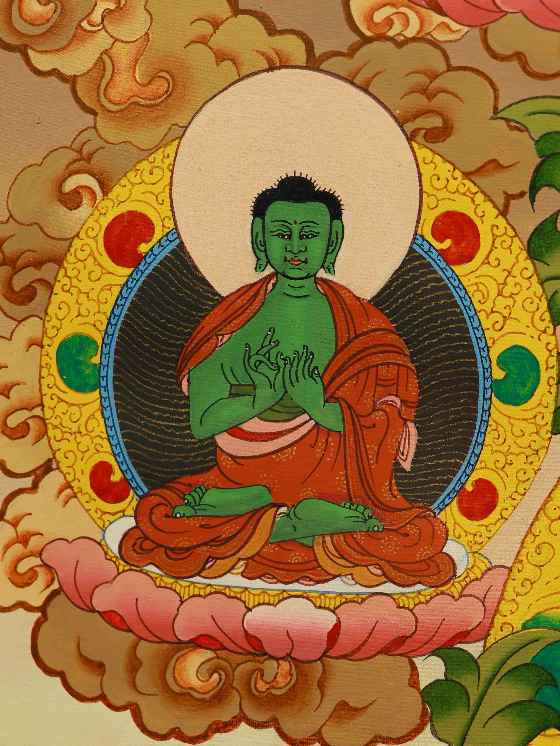 Tibetan Thangka Painting of Bhaisajyaguru – Made with Natural Mineral Pigments