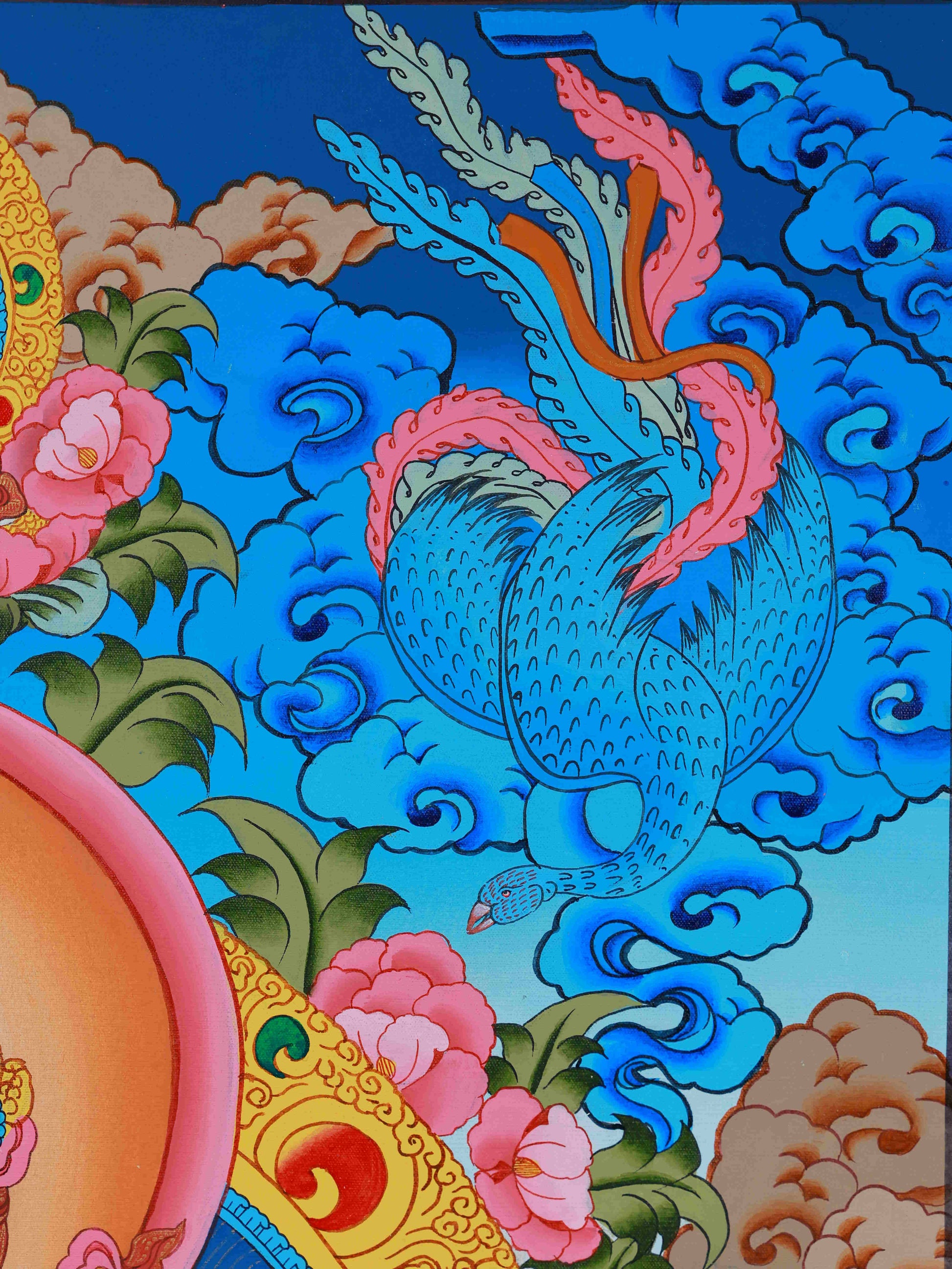 Authentic hand-painted Medicine Buddha Thangka, traditional Tibetan Buddhist art for home and shrine spaces.