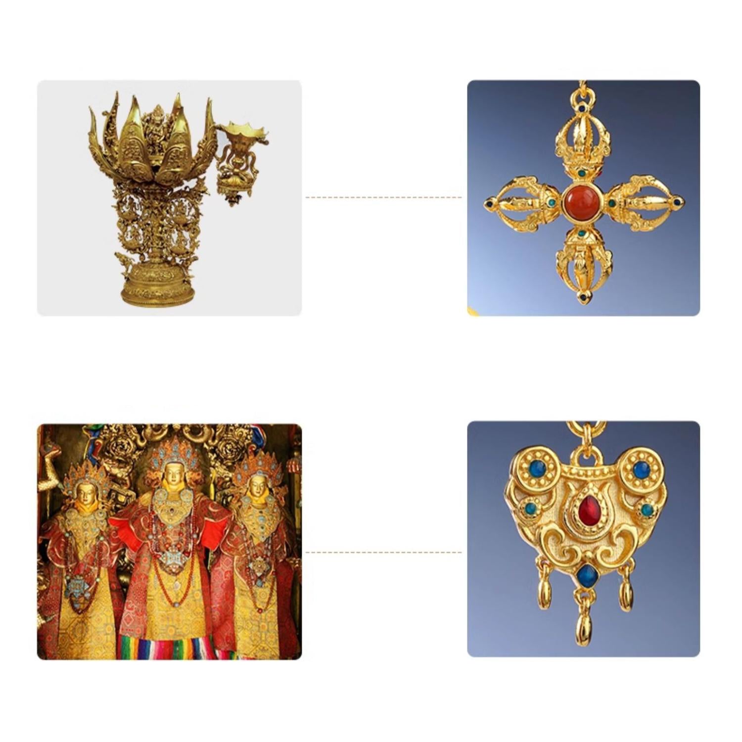 Pure Lotus Treasure 925 Silver Tibetan Buddhist Pendant Necklace – Symbol of Purity and Protection