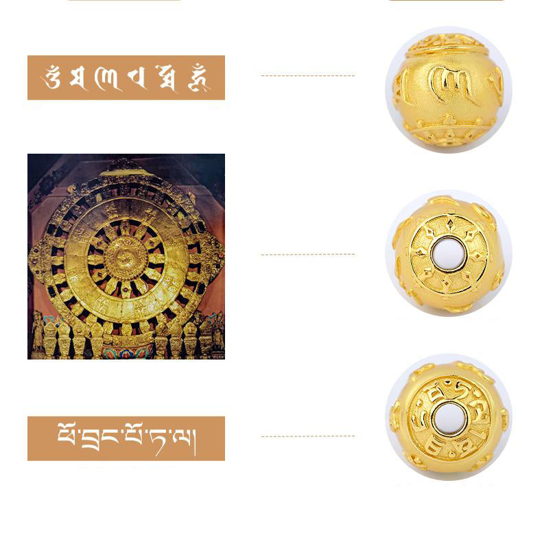 Handmade Two-Eyed Dzi Amulet Necklace featuring s925 silver mantra beads and natural gemstones.