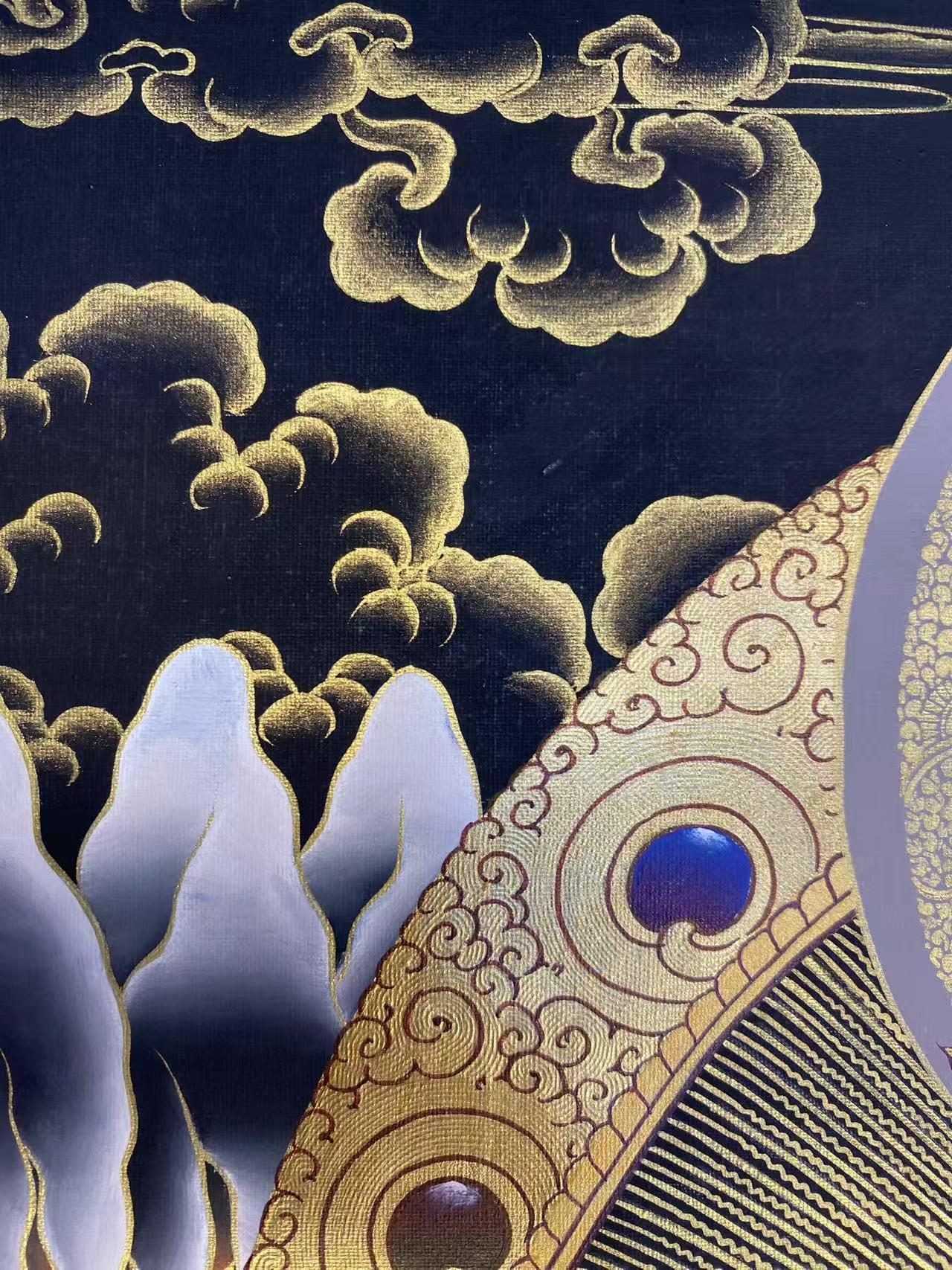 Pure Handpainted Green Tara Thangka Sacred Buddhist Art with Mineral Pigments