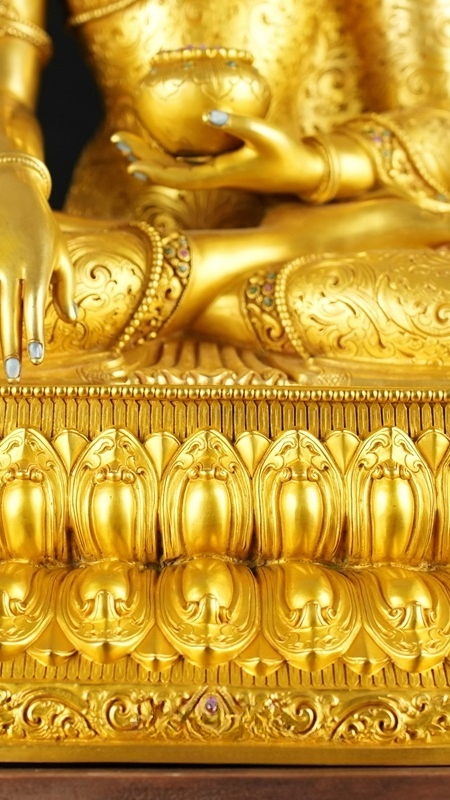 Gilded Shakyamuni Buddha Buddha Statue-Art, Tibetan Buddhist handmade statue for meditation and shrine space