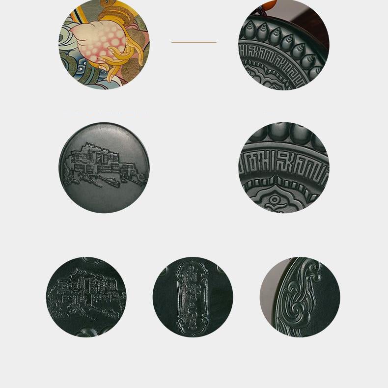 Tibetan-style Hetian jade lucky talisman, perfect for men seeking wisdom and spiritual grounding.