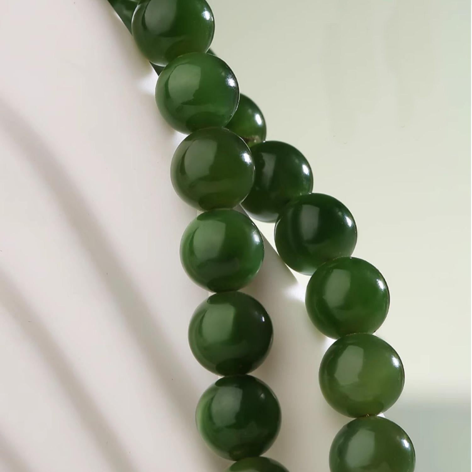 Elegant Tibetan Buddhist jewelry combining jade and silver for health, prosperity, and tranquility.