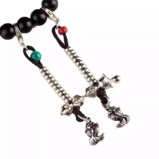 Tibetan Buddhist Jewelry Culture handcrafted silver removable Buddhist prayer beads pendant for DIY bracelet accessories, jewelry art