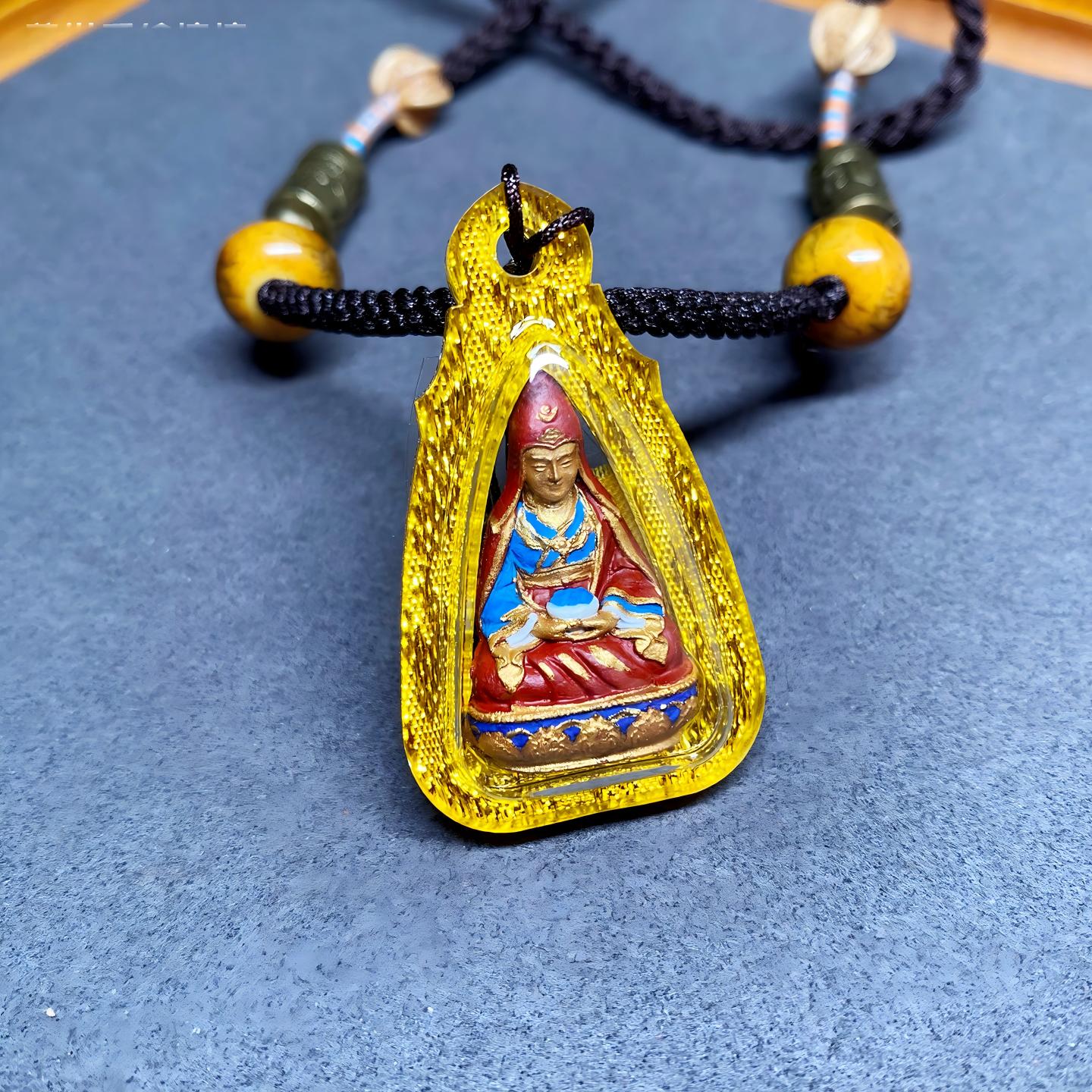 Tibetan Buddhist Jewelry Culture Great Bliss Lotus Guru Gau box, handmade Padmasambhava medicine tsatsa amulet jewelry art representing enlightenment and inner peace