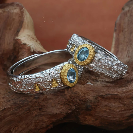 Hand-carved silver Buddha Cave ring from Tibetan Buddhist Jewelry Culture, showcasing exquisite jewelry art craftsmanship.