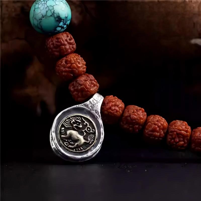 Tibetan Buddhist Jewelry Culture vintage silver snow lion clasp, DIY beads bracelet accessory, handcrafted Tibetan Jewelry art with spiritual meaning