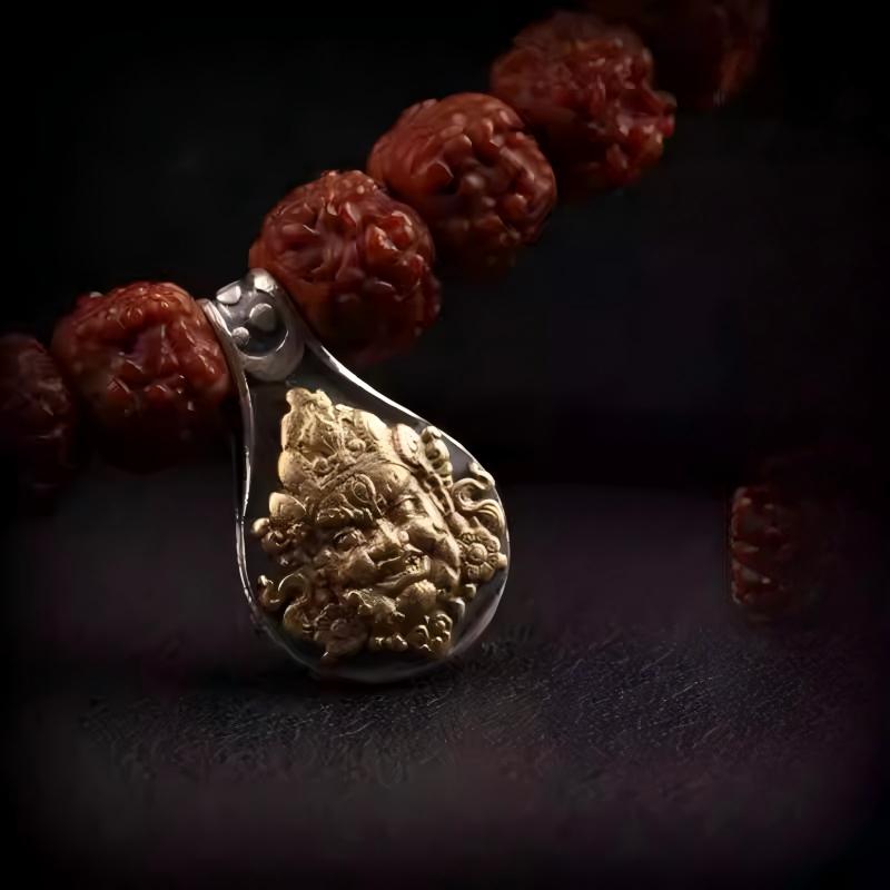 Tibetan Buddhist Jewelry Culture Tibetan-style silver yellow Tara beads clip for DIY bracelets, handcrafted Jewelry art