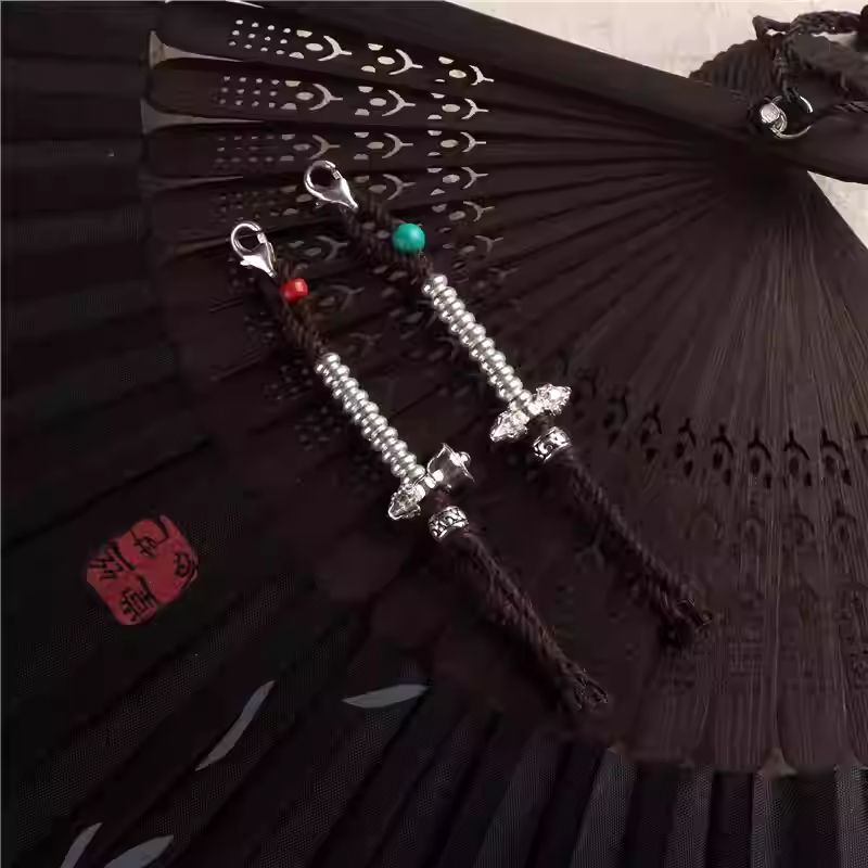 Tibetan Buddhist Jewelry Culture vintage inspired silver Buddhist beads detachable side pendant for DIY jewelry, handcrafted jewelry art