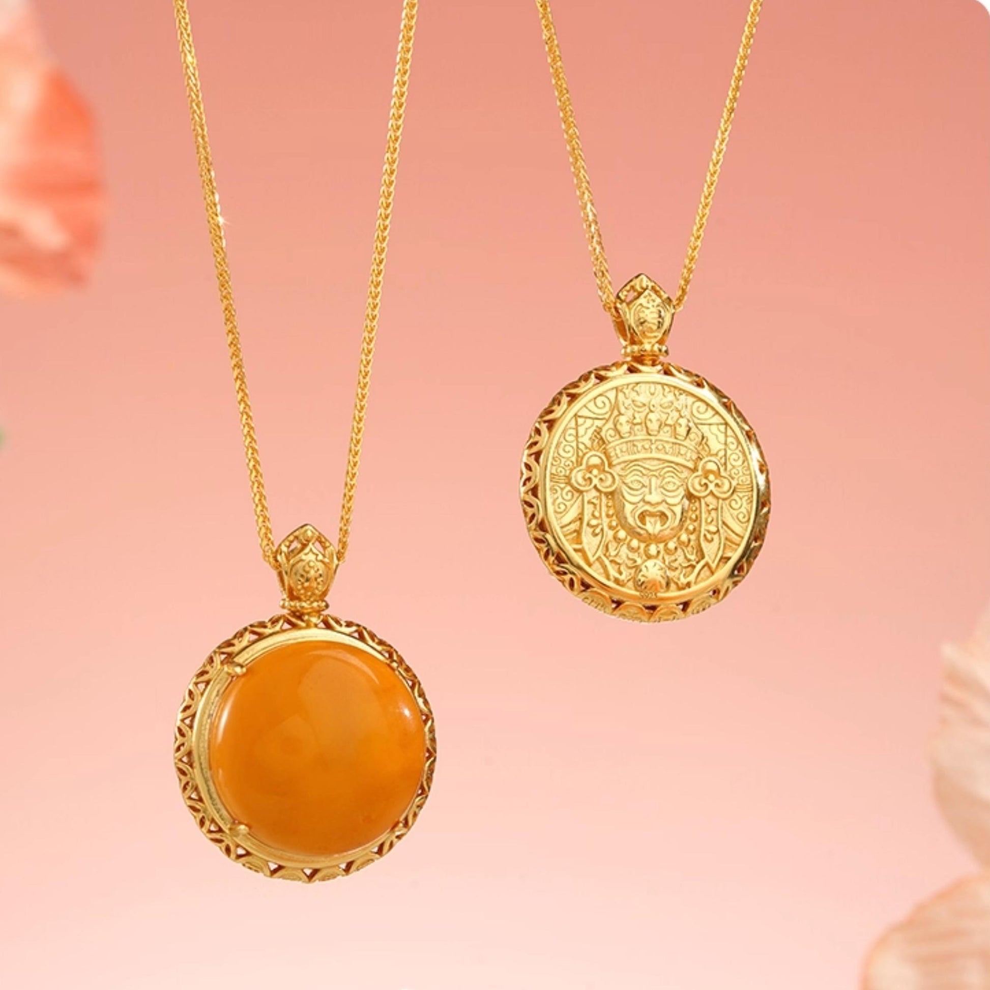 Handcrafted Tibetan Buddhist Jewelry with Amber and 925 Silver

