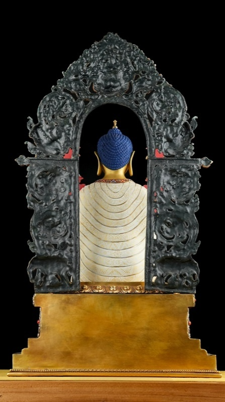 Handcrafted Tibetan Buddhist Maitreya Buddha statue with mud-gold and mineral pigments, premium Buddha Statue-Art.