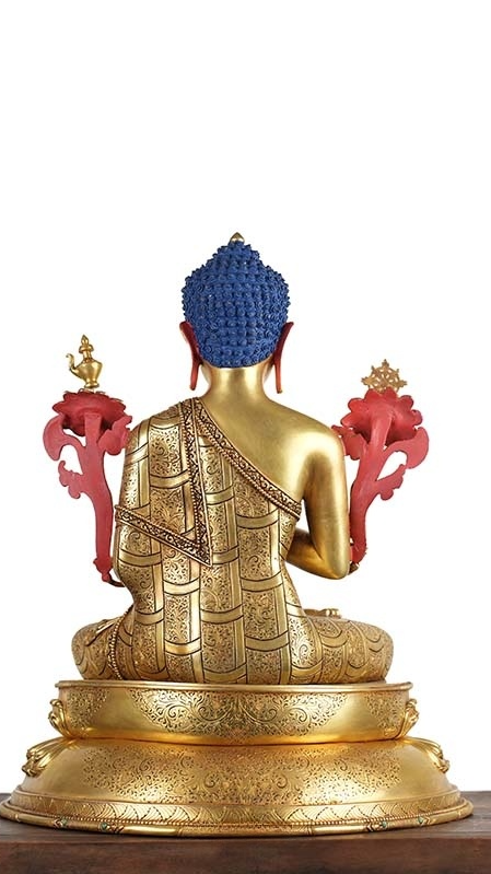 Handcrafted gilded Maitreya Buddha, traditional Tibetan Buddhist statues Buddha Statue-Art