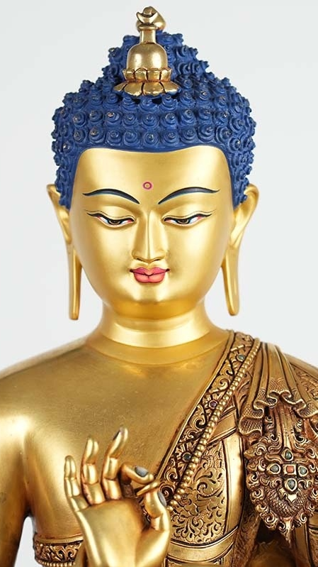 Hand-painted Maitreya Buddha statue with mineral colors, Tibetan Buddhist statues and Buddha Statue-Art