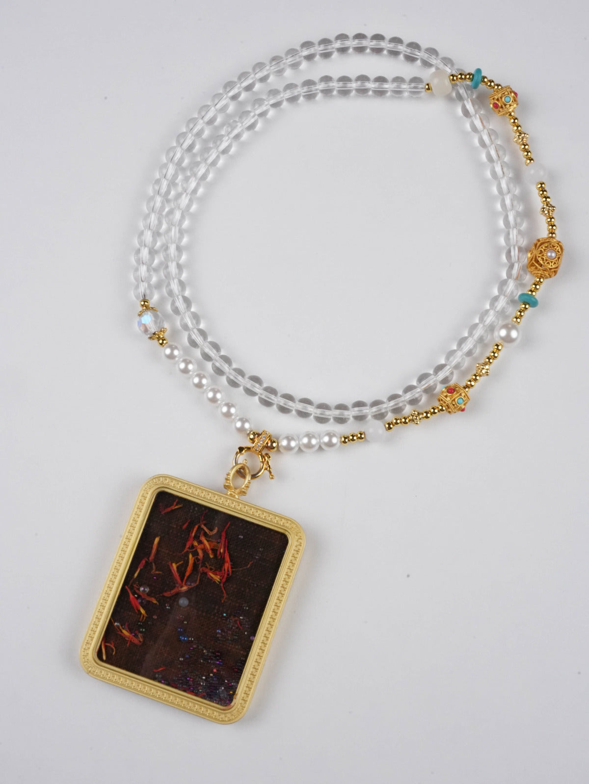 Manjushri Gau Pendant - Exquisite Tibetan Thangka Art for spiritual protection and enhancing wisdom in daily life.