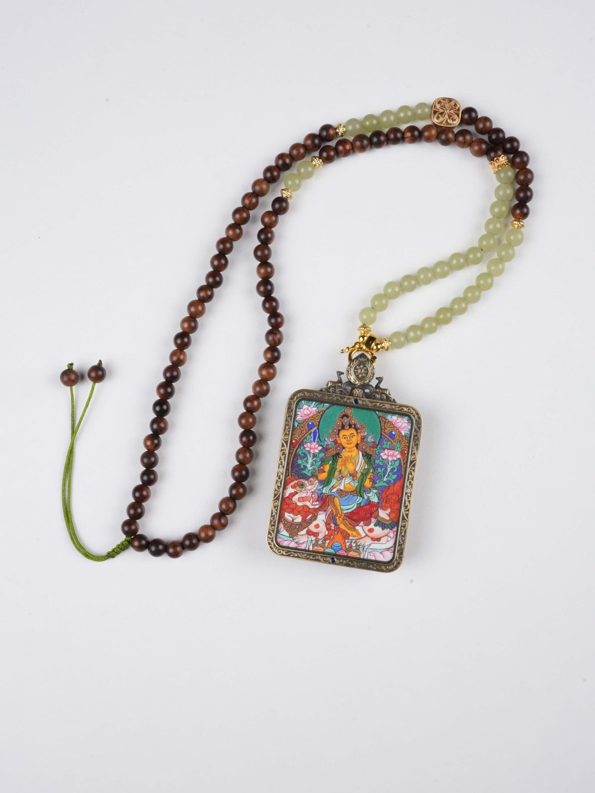Tibetan Buddhist Manjushri Thangka Painting - Wisdom Aura with Sacred Sword and Lotus, Handpainted on Traditional Canvas