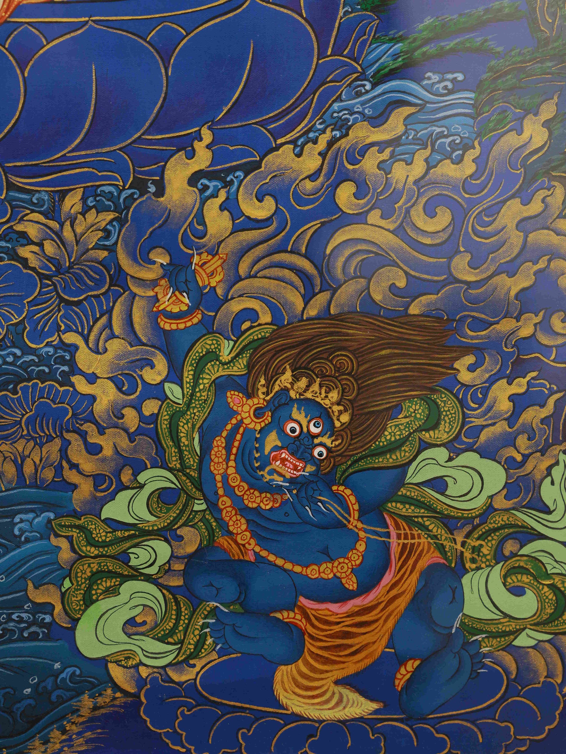 tibetan-buddhist-hand-painted-manjushri-thangka-tibetan-buddha-art-on-fabric