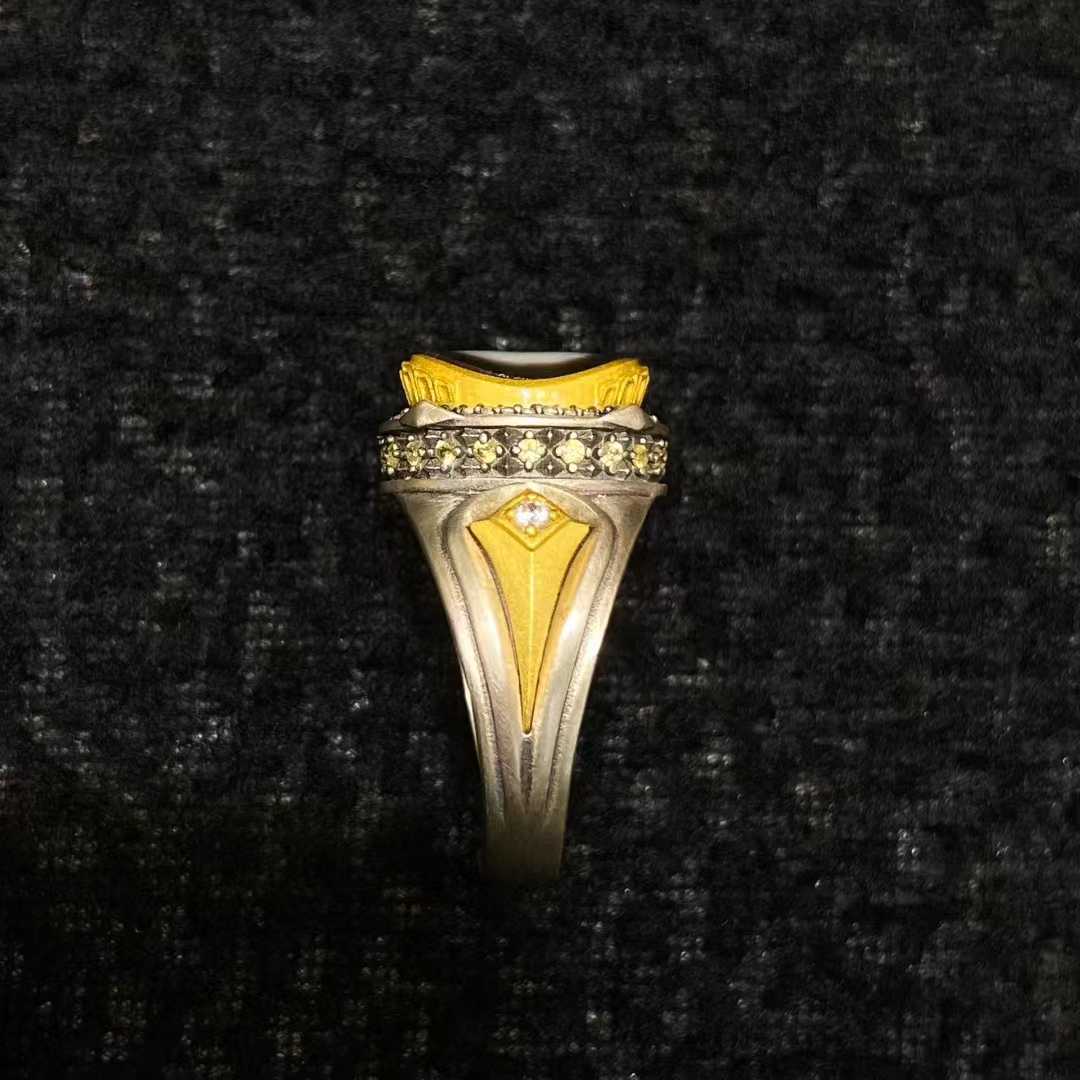 Vintage-style S925 silver Morning Star ring with Tibetan Buddhist symbolism and hand-finished texture.