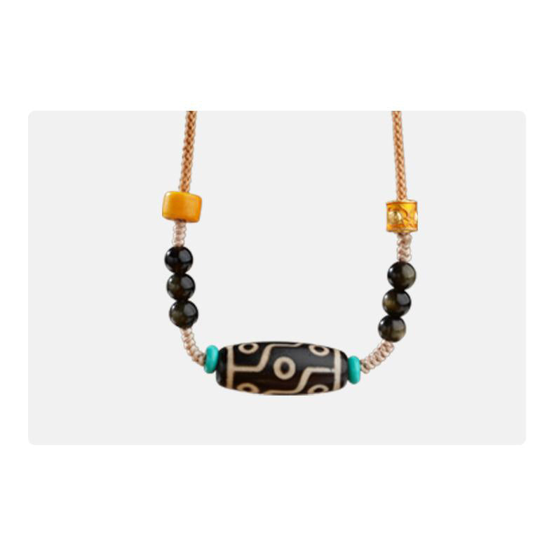 Nine Eyes Agate Pendant Necklace – Handmade Tibetan Buddhist Jewelry for Protection and Harmony