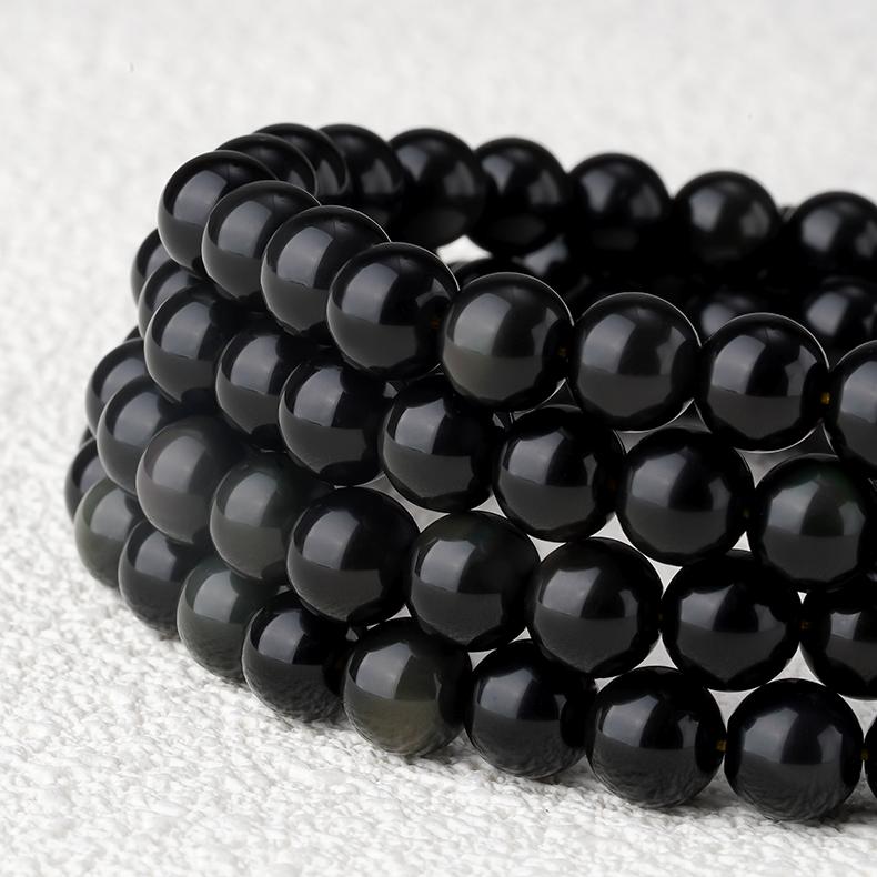 Golden obsidian spiritual mala necklace for meditation and grounding energy.