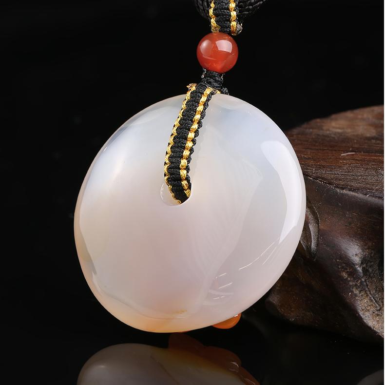 Tibetan Buddhist Agate Peace Lock Pendant with Copper Beads – Spiritual Protection and Peace Symbol