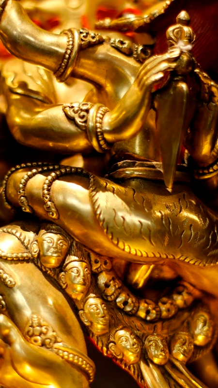 Vajrakilaya Phurba statue with mineral pigments, Tibetan Buddhist statues and Buddha Statue-Art