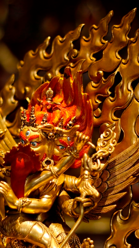 Hand-painted Phurba Vajrakilaya, authentic Tibetan Buddhist statues and Buddha Statue-Art