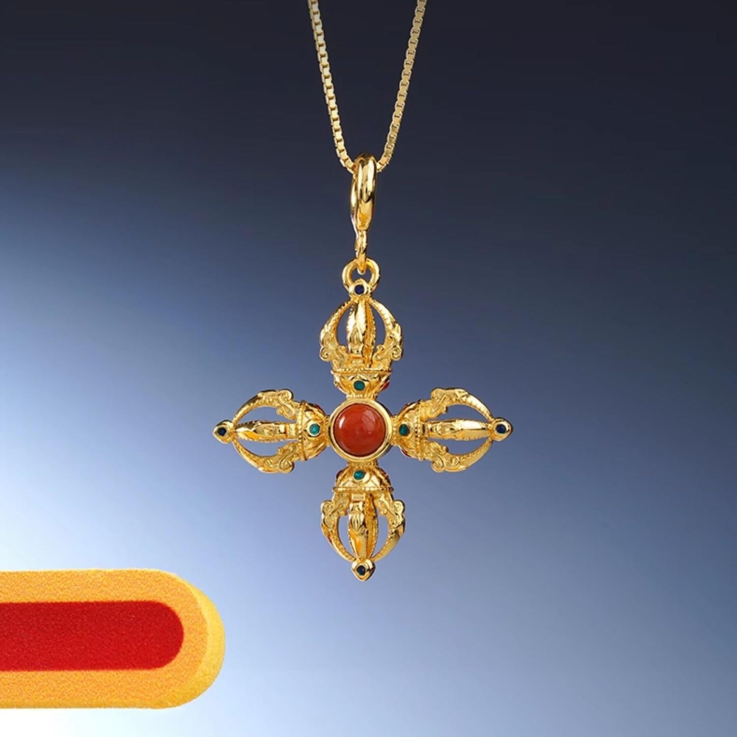 Handmade Tibetan Buddhist Pure Lotus Treasure 925 Silver Pendant Necklace – Spiritual Jewelry for Protection and Peace