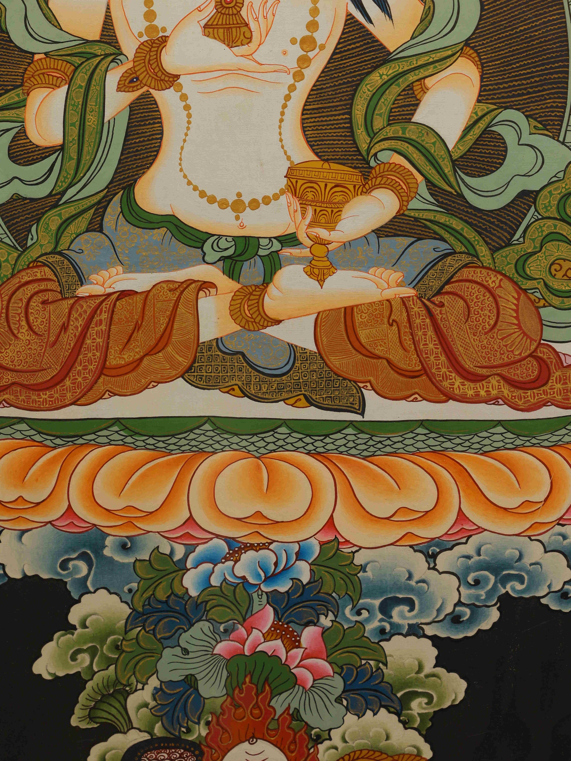 Tibetan Thangka of Vajrasattva, the deity of cleansing and spiritual rebirth.