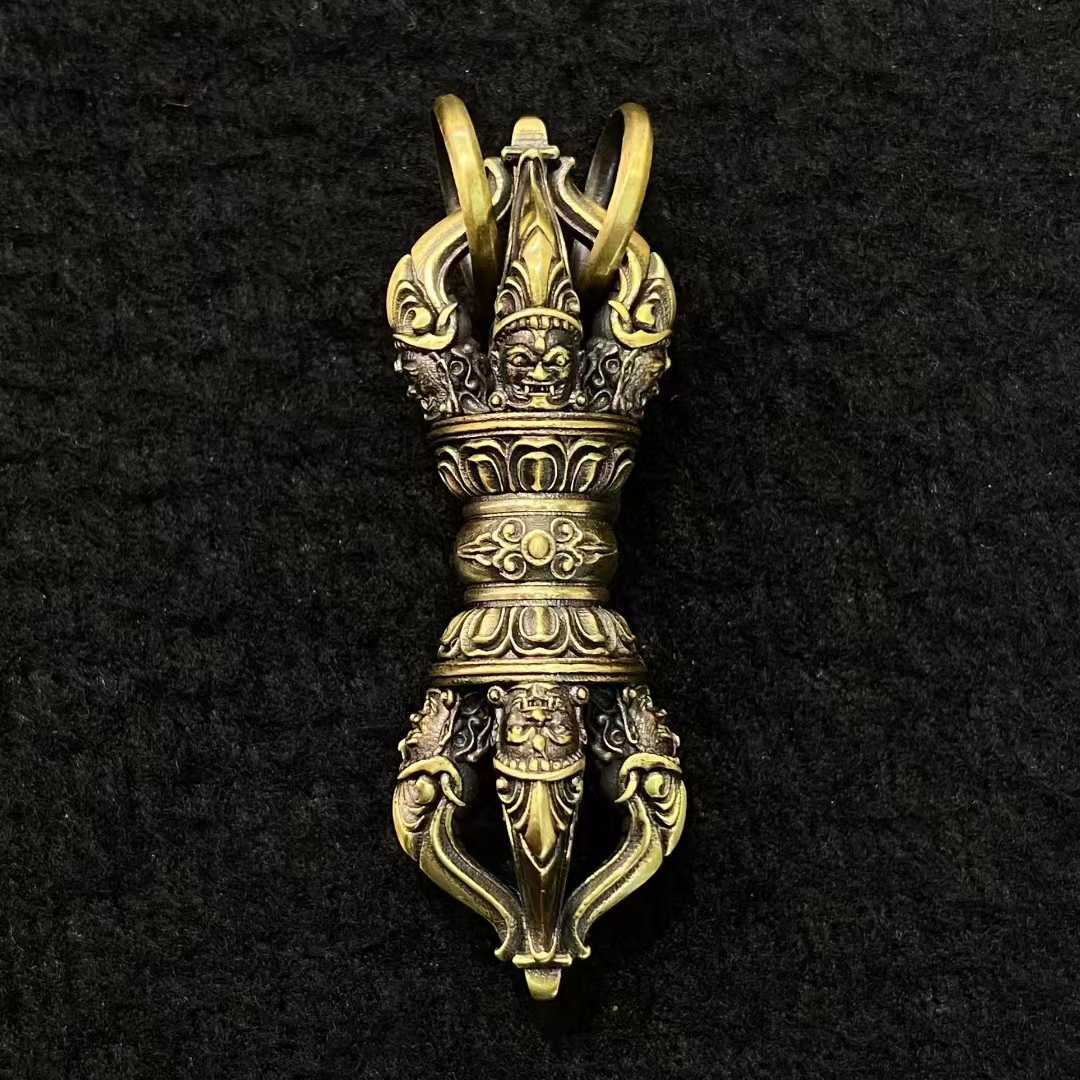 S925 handmade bronze Vajra talisman pendant for protection and blessings