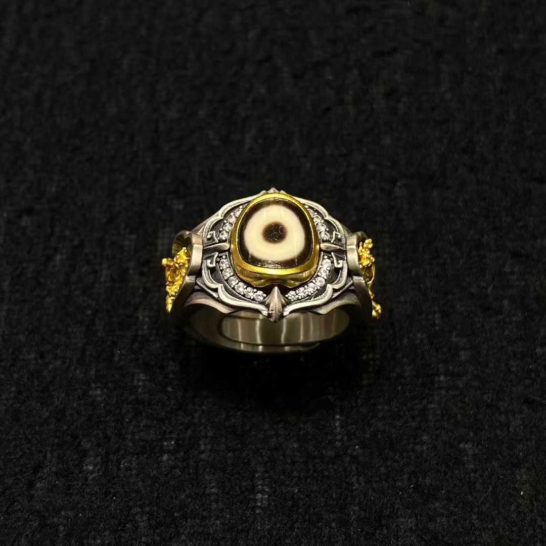 Artisan-made Tibetan Green Tara ring representing protection and guidance