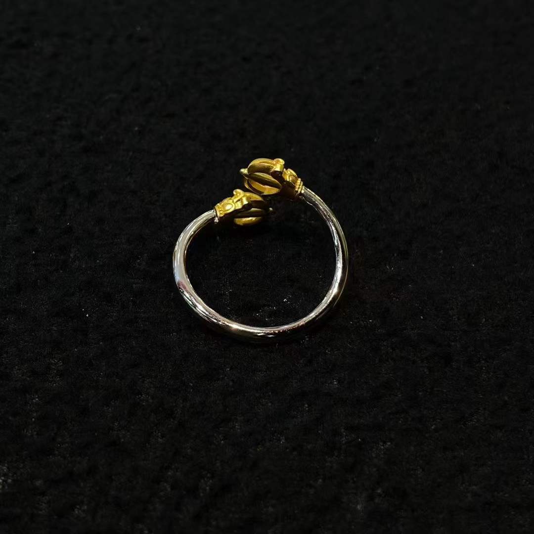 S925 silver handmade Vajra ring featuring sacred Tibetan Buddhist protective symbolism.