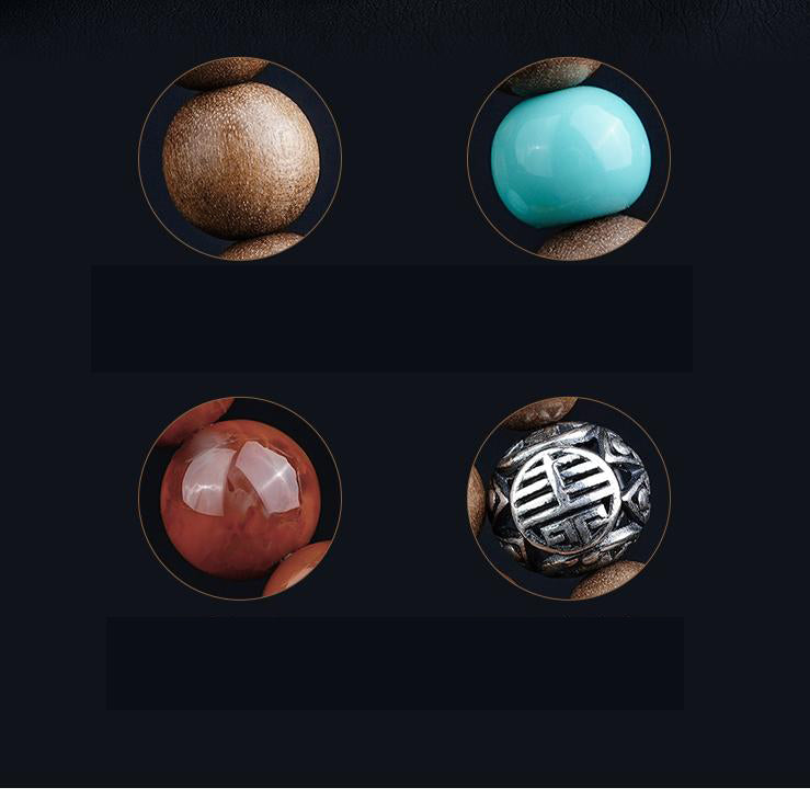 Red sandalwood Bodhisattva pendant necklace promoting peace and enlightenment.