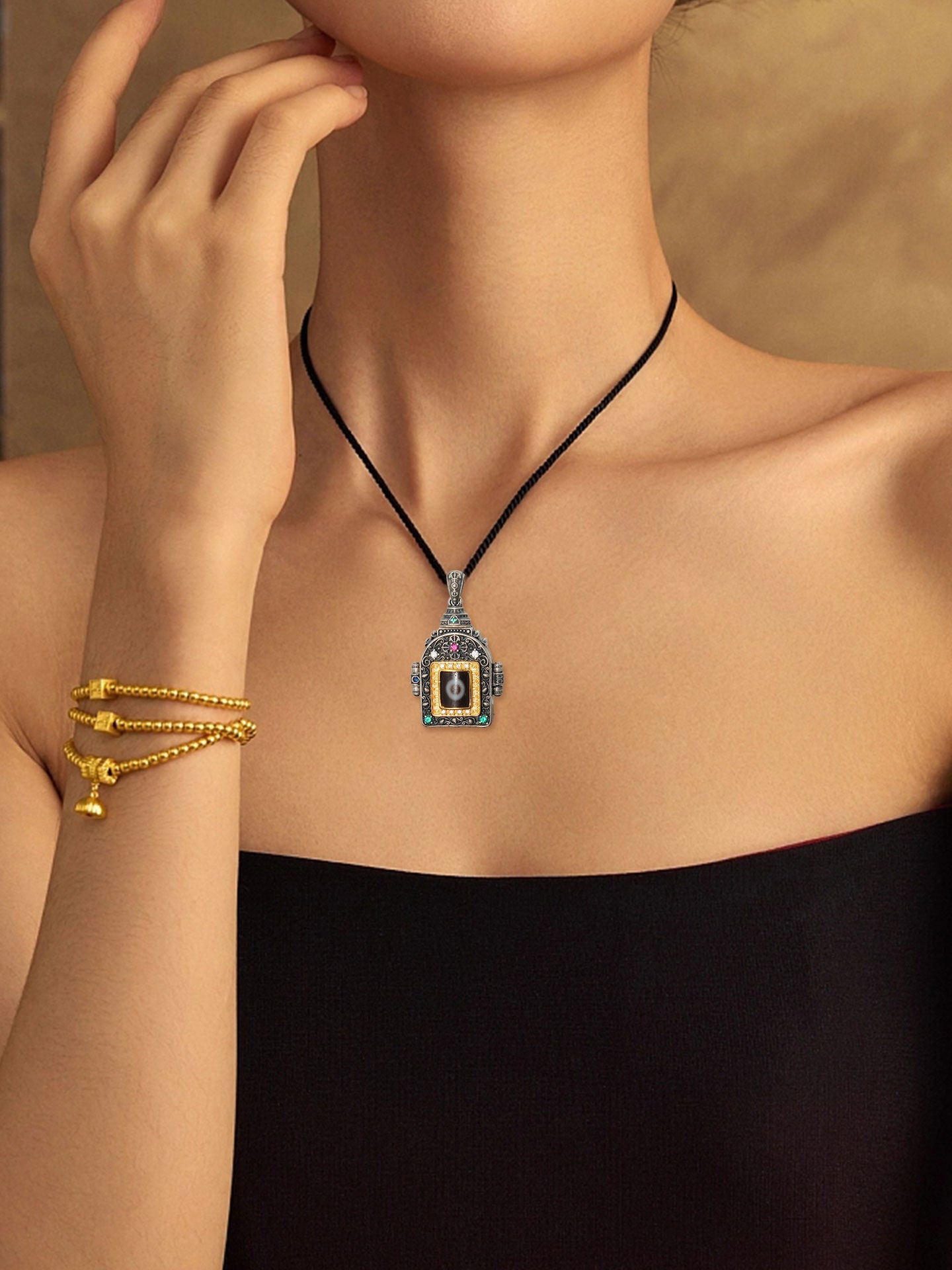 Exquisite Buddhist sacrificial items art featuring a hand-carved Manjusri Bodhisattva holding the sword of wisdom to cut through ignorance.
