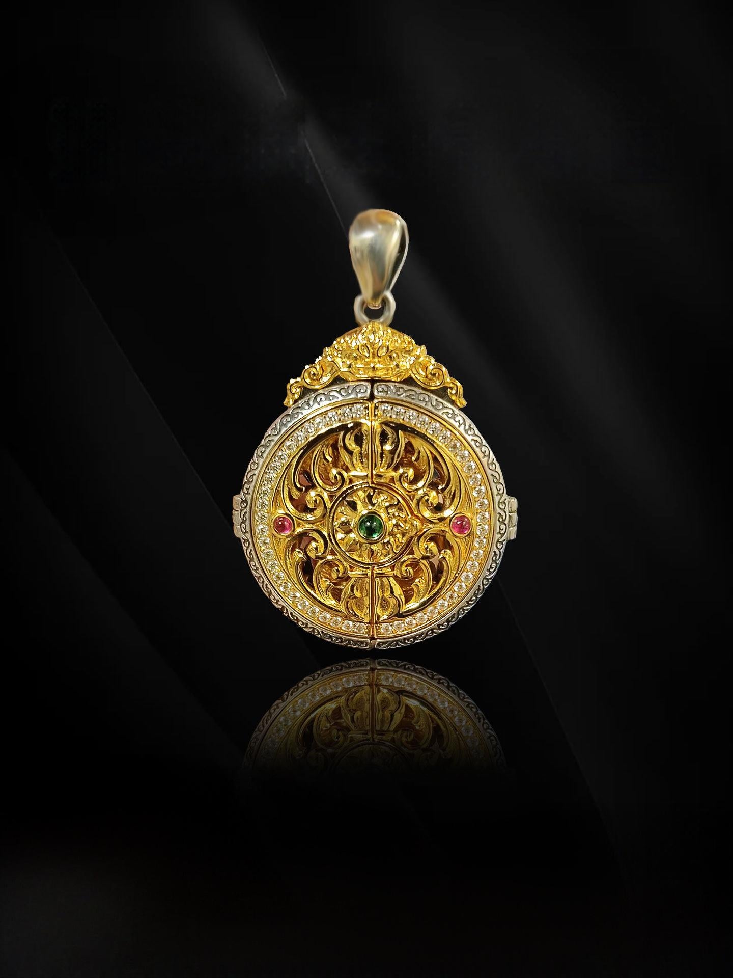 Artisan-crafted openable Kshitigarbha reliquary from Tibetan Buddhist sacrificial implements culture, designed to hold sacred mantras and relics.