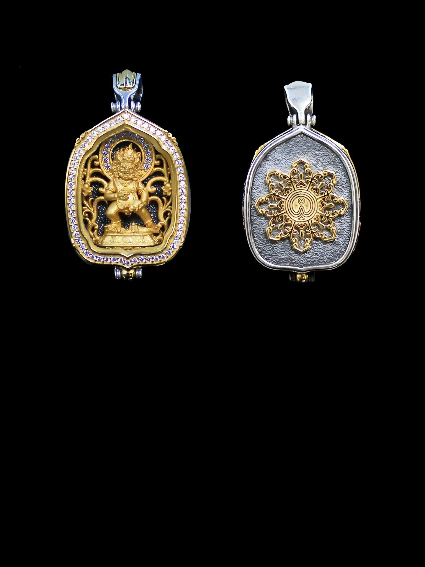 An openable Gau box designed to hold sacred mantras and relics, representing the essence of Buddhist sacrificial items art.
