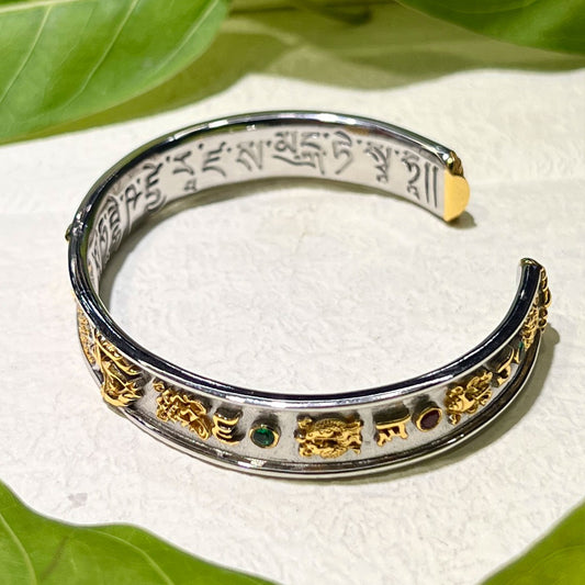 A business owner wearing the sacred abacus talisman for financial success, representing the essence of Buddhist sacrificial items art.