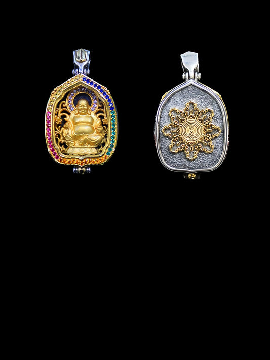 Tibetan-Buddhist Gold Maitreya Gau Box: Sacrificial Art