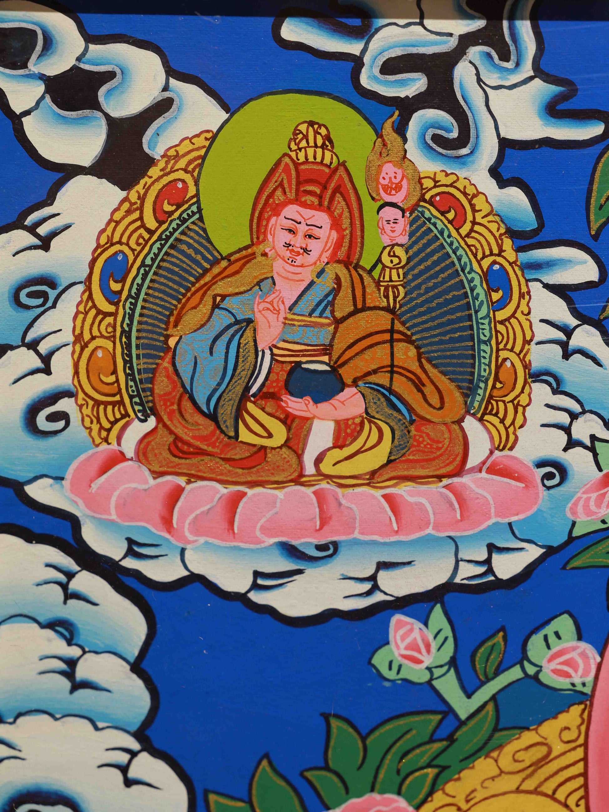 Handmade Samantabhadra Thangka painting crafted with traditional Tibetan techniques.