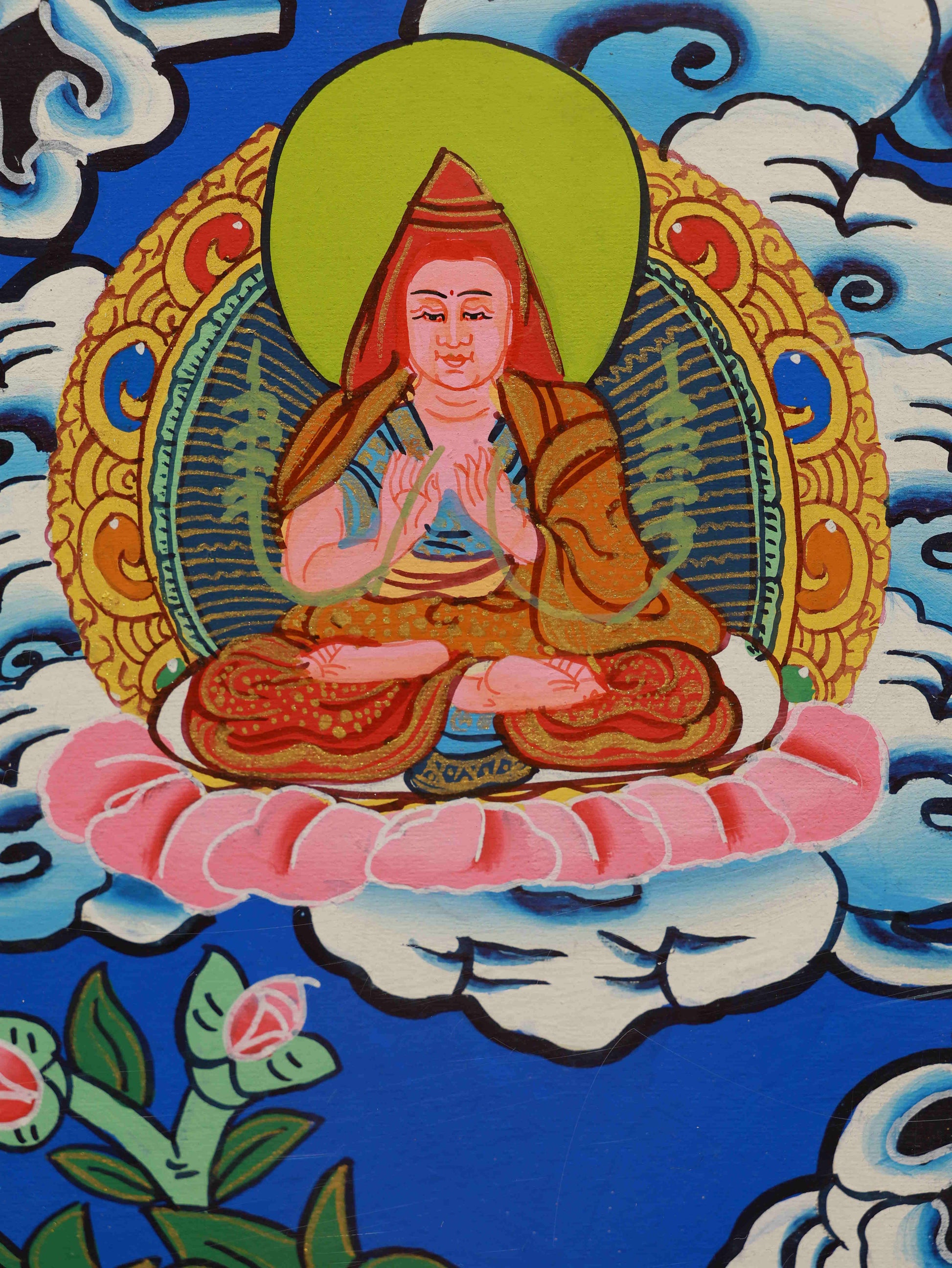 Handcrafted Tibetan Buddhist Samantabhadra Thangka for meditation and shrine use.