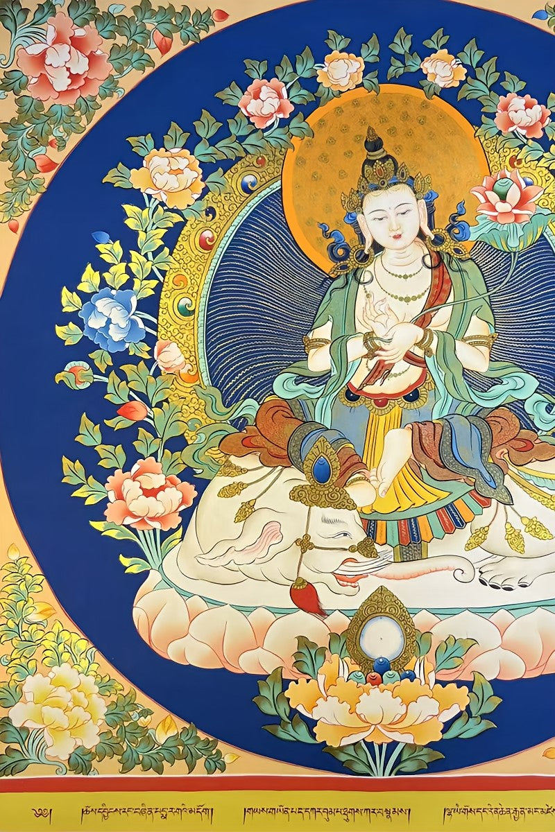 Pure hand-painted Samantabhadra thangka, traditional Tibetan Buddhist thangka art