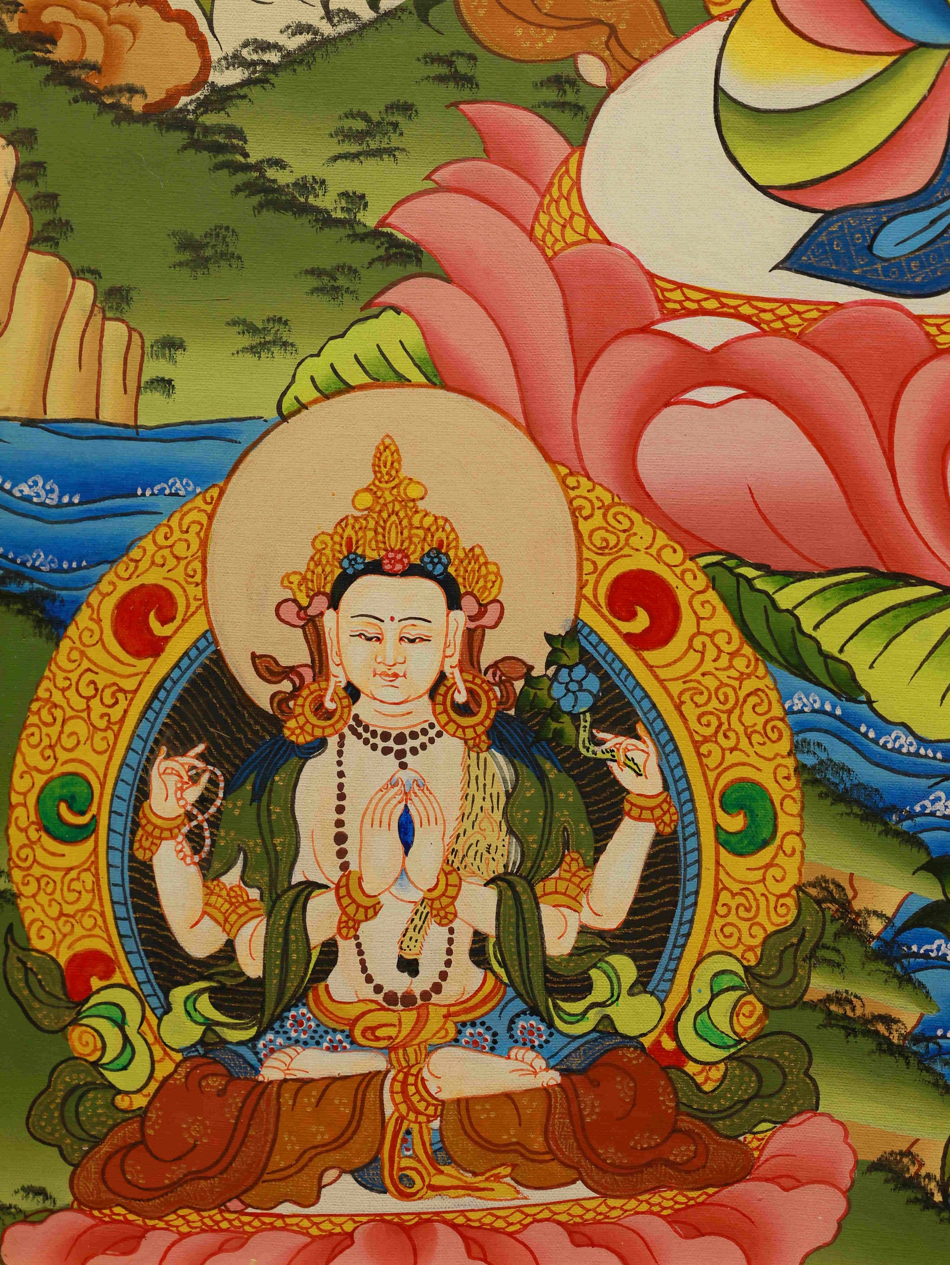 Authentic Tibetan Thangka Painting of Samantabhadra – Pure Hand-drawn Buddhist Art