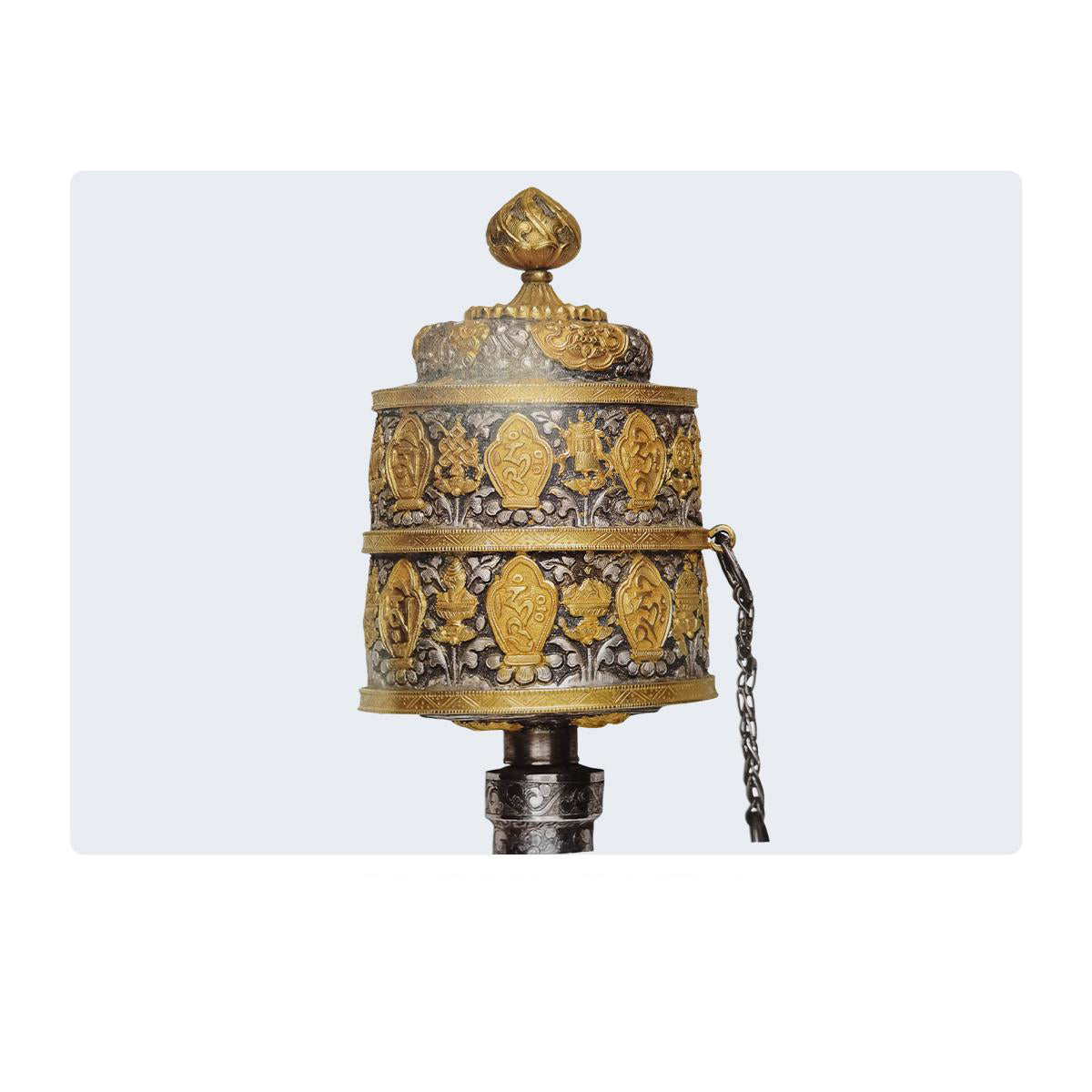 Artisan enamel pendant handcrafted with intricate Tibetan design.