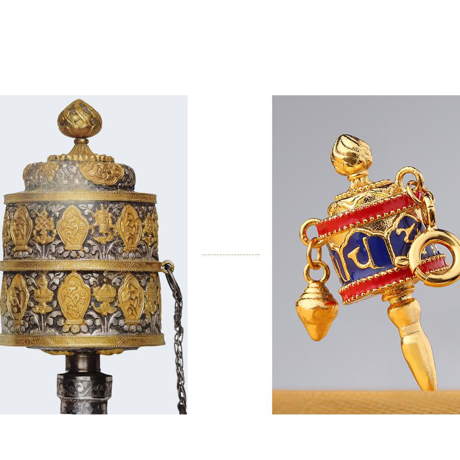 Tibetan Buddhist gourd pendant for prosperity and spiritual balance.