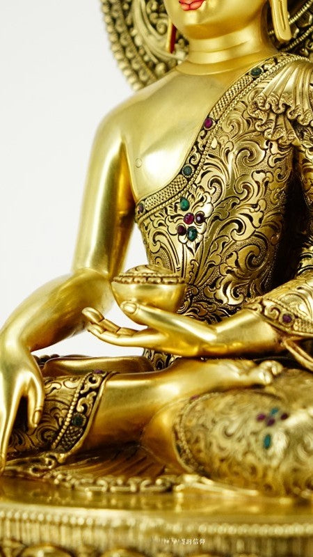 Tibetan Buddhist Shakyamuni Buddha statue, Buddha Statue-Art for altar, meditation room, and spiritual space