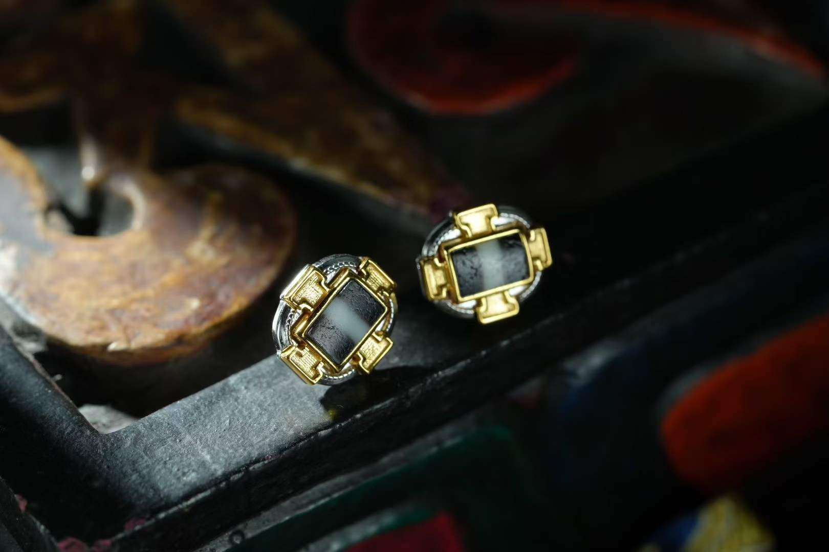 "Tibetan Mandala Earrings in S925 Silver - Handmade Pendant Art for Spiritual Wear"