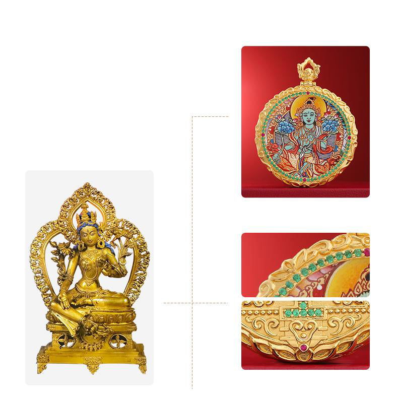 Silver Thangka pendant merging jewelry artistry with Buddhist spirituality.